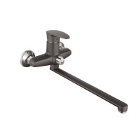 PLAMIX CEZAR-006 EURO SET GRAPHITE Смеситель для ванны (с шлангом, лейкой и кронштейном) (20 шт/ящ)