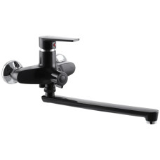 PLAMIX CEZAR-006 EURO SET MATTE BLACK Смеситель для ванны (с шлангом, лейкой и кроншт.) (20 шт/ящ)