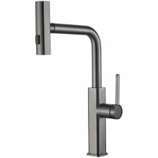 MIXXUS MOZ-014 GRAPHITE Смес.для кух.с выдвижной лейкой (4 реж.) из нерж.ст. SUS304 (граф)(10 шт/ящ)