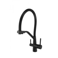 MIXXUS FUL-021 BLACK REFL.BLACK Смес.для кух.с сил.изл.из нерж.ст.SUS304 с вых.для пит.воды(10шт/ящ)