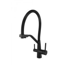 MIXXUS FUL-021 BLACK REFL.BLACK Смес.для кух.с сил.изл.из нерж.ст.SUS304 с вых.для пит.воды(10шт/ящ)