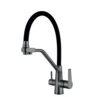 MIXXUS FUL-021 GRAPHITE REFL.BLACK Смес.для кух.с сил.изл.из н.ст.SUS304 с вых.для пит.воды(10шт/ящ)