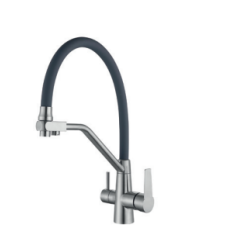 MIXXUS FUL-021 REFL.GREY Смес. для кух.с сил. изл. из нерж.ст.SUS304 с вых. для пит. воды (10 шт/ящ)