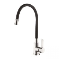 CHAMPION EZA-011 BLACK REFL.BLACK Смес. для кухни с силик. изл. из нерж. стали (изл.черн) (10 шт/ящ)