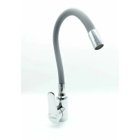 CHAMPION EZA-011 CHROME REFL.GRAY Смес. для кухни с сил. изл. из нерж. стали (изл.серый) (10 шт/ящ)