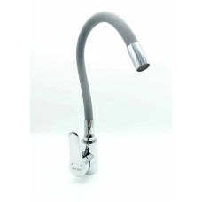 CHAMPION EZA-011 CHROME REFL.GRAY Смес. для кухни с сил. изл. из нерж. стали (изл.серый) (10 шт/ящ)