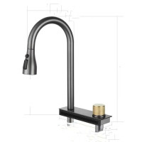 MIXXUS FOL-014 GRAPHITE Смес для кух.с выдв.лейк. и функц."водопад" из нерж.ст.SUS304(граф)(5 шт/ящ)