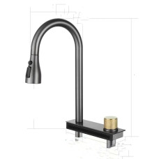 MIXXUS FOL-014 GRAPHITE Смес для кух.с выдв.лейк. и функц."водопад" из нерж.ст.SUS304(граф)(5 шт/ящ)